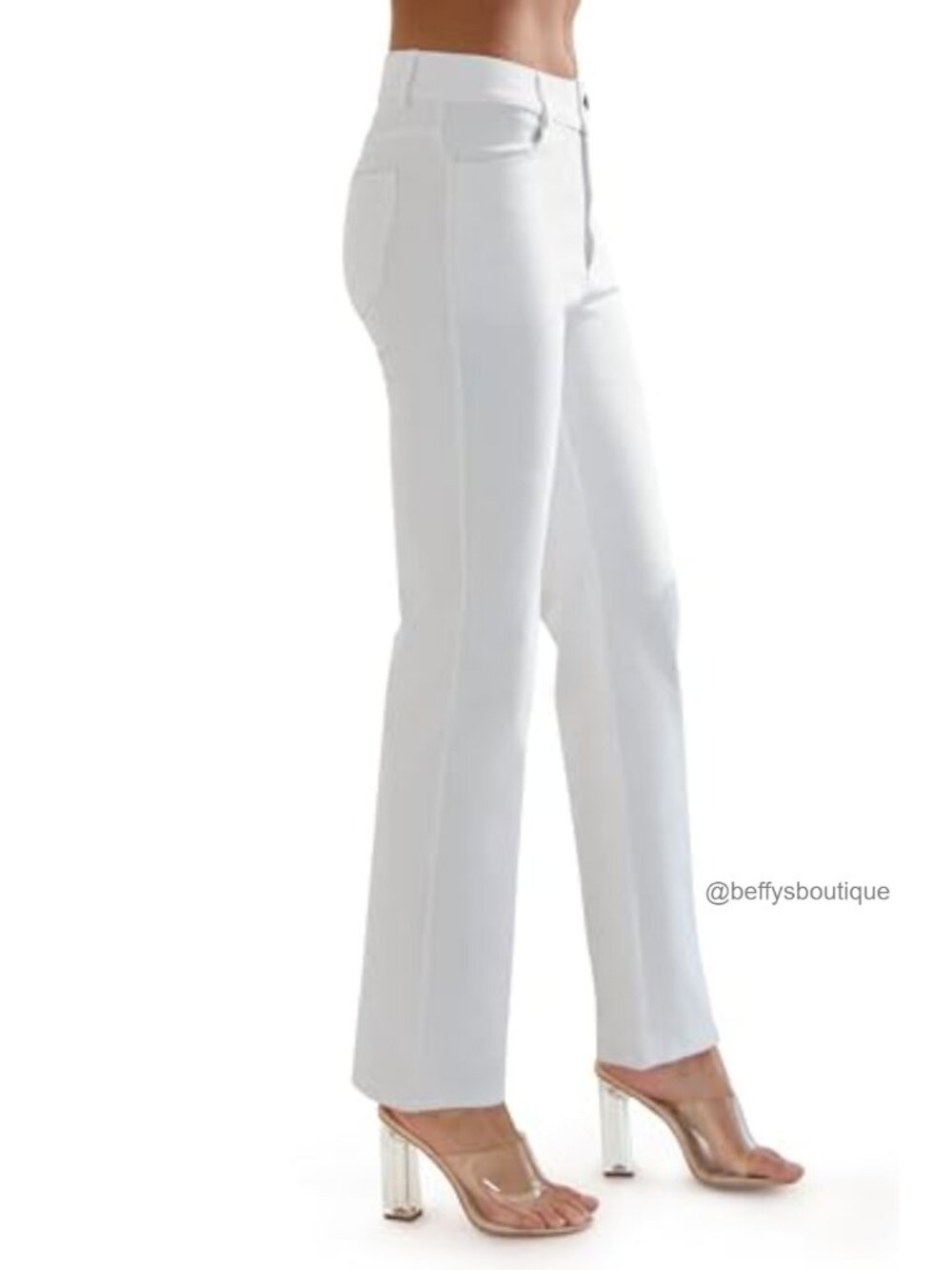 Women's Pull-On Stretch Denim Jeggings Straight Leg High Rise Tummy Control